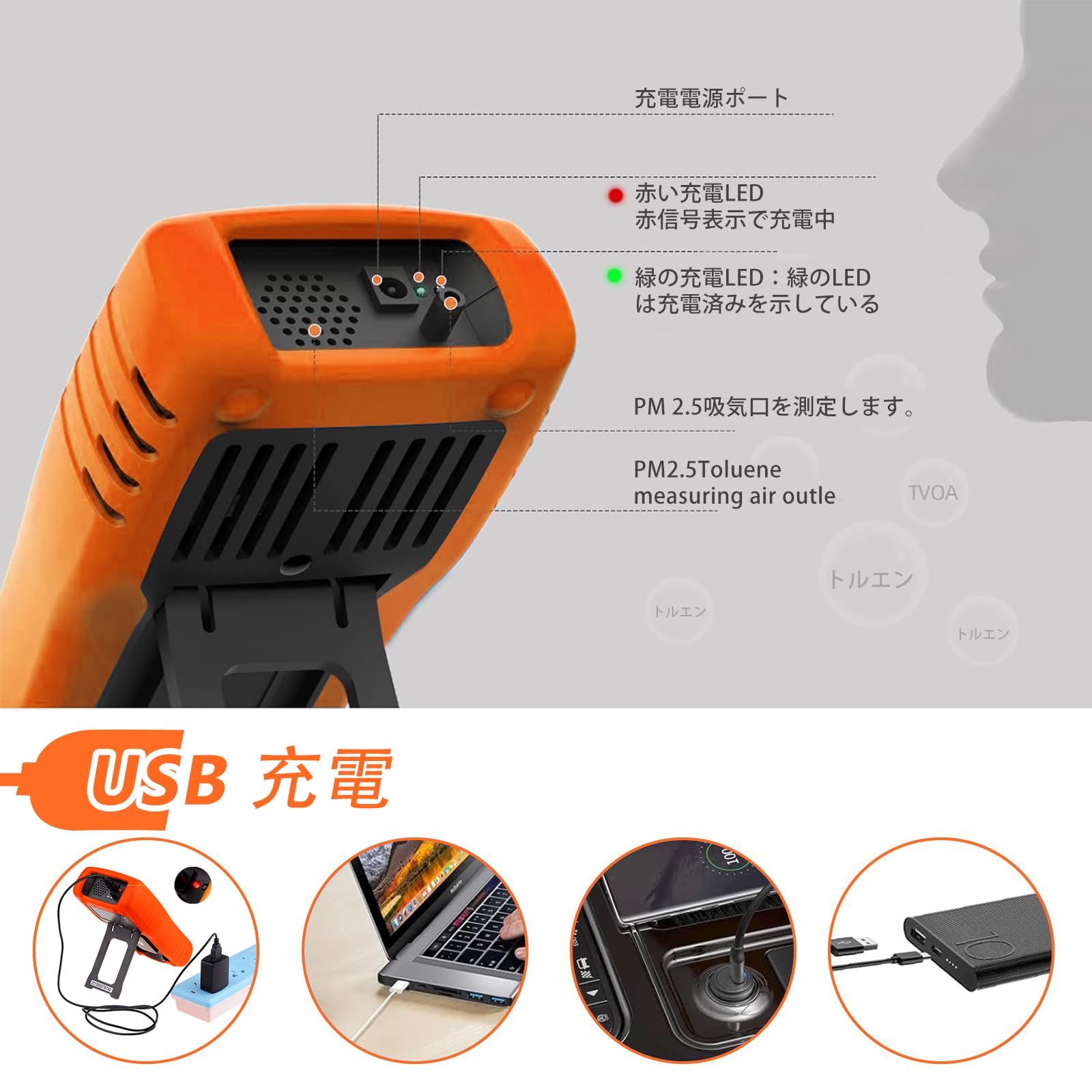 Amazon.co.jp: 空気品質モニター PM2.5/PM1.0/PM10 粉塵計 LCDデジタル