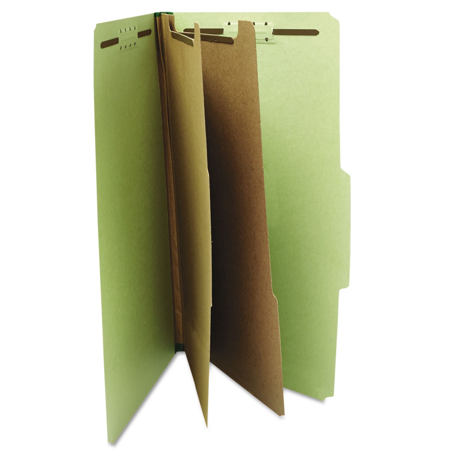 Universel Pressboard Classification Folder, Legal, Six-section, Vert, 10/Box (10281)