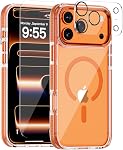 Pour téléphone 17 Cas, compatible avec MagSafe, Couverture mince magnétique, anti-jaune & Shockproof, protection complète de la caméra, comprend écran & Protecteurs de lentilles, boîtier de protection transparent