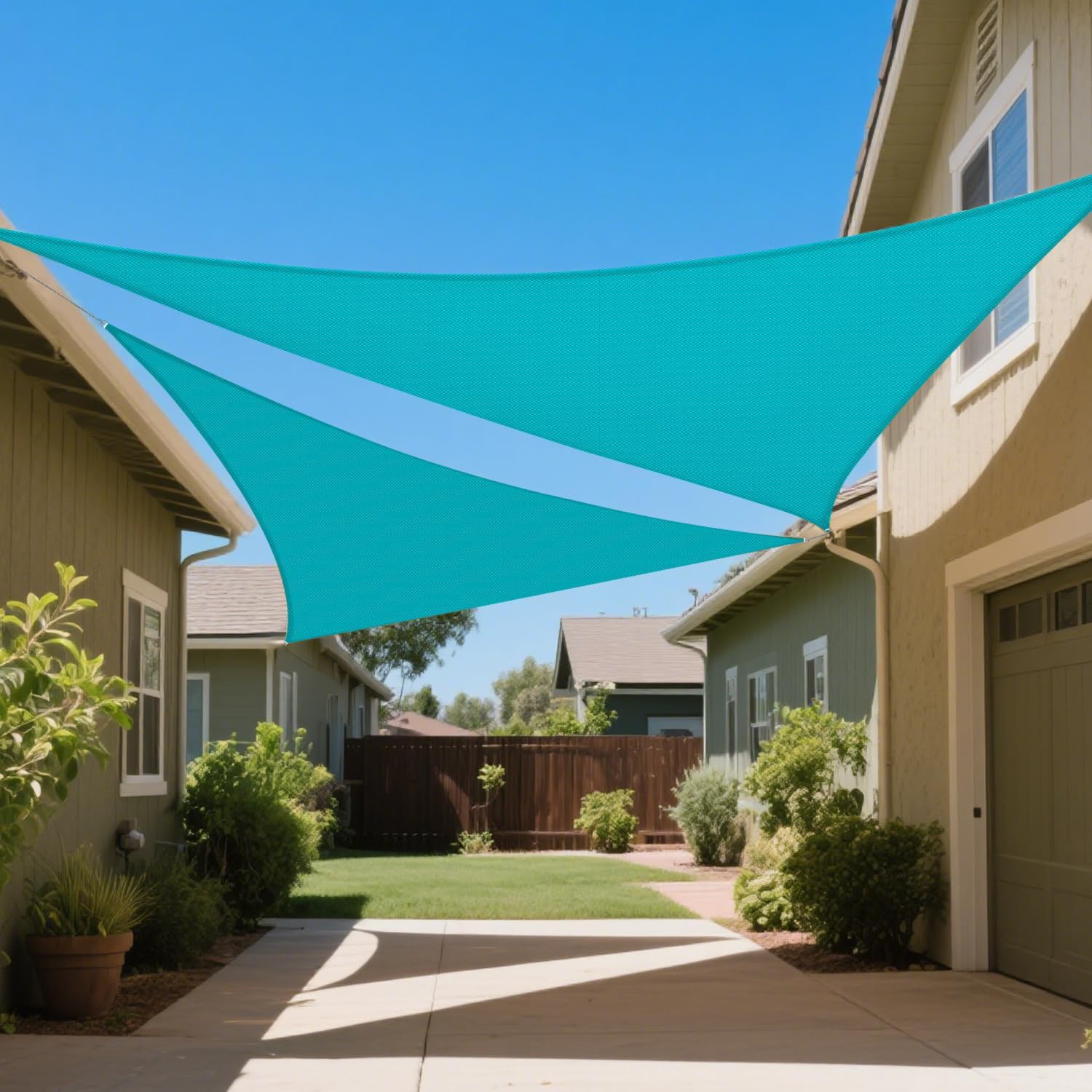 Waterproof 12' x 12' x 12' Sun Shade Sail Triangle Sunshade Cover for Patio Pergola Deck Backyard Outdoor (Turquoise)