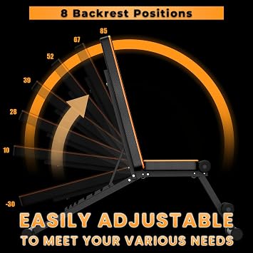 Dskeuzeew Weight Bench, 660 LB Stable Workout Bench, 8 backrest adjustments, Adjustable Strength Training Bench for Full Body Workout with Fast Folding (Black)