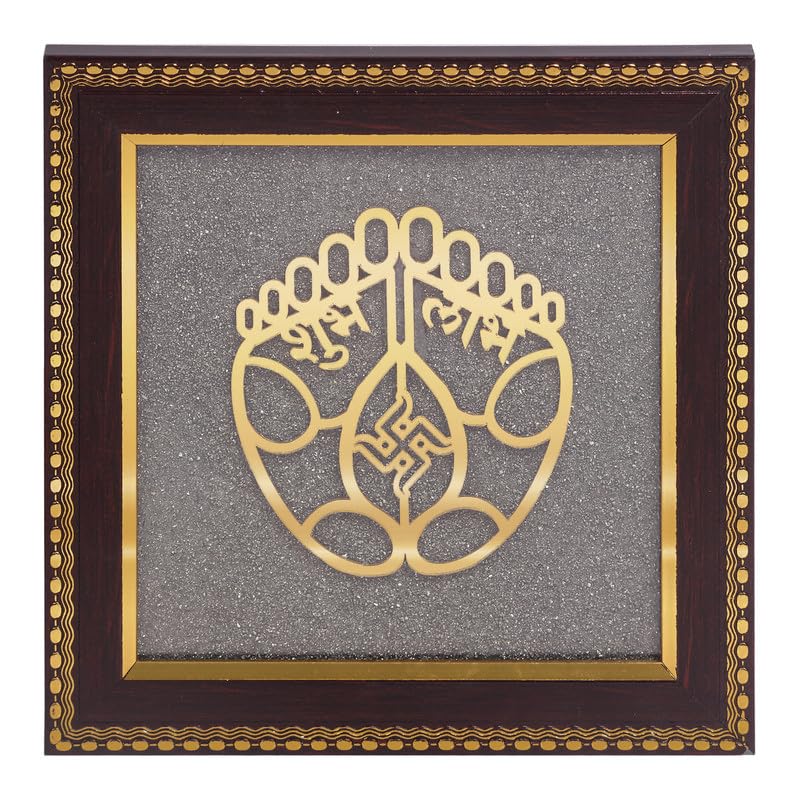 Image of Shubh Labh Wall Frame for Entrance Vastu Decor, Gold Finish Auspicious Wall Art for Home, Office & Door Decor