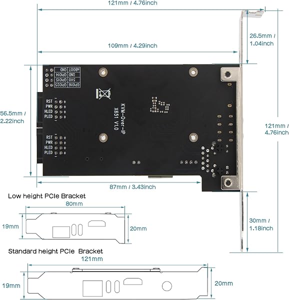 Geekworm X651 KVM Over IP Kit PCIe Version Support KVM V3 PoE ATX CSI for Raspberry Pi Compute Module 4 (Not Include Raspberry Pi CM4) - 5
