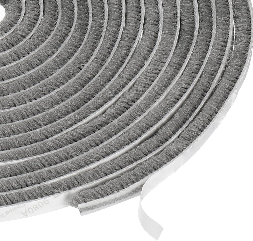 5M Self Adhesive Brush Seal Weather Stripping - Soundproof & Dustproof Door and Window Seal(Gray,23mmx9mm)