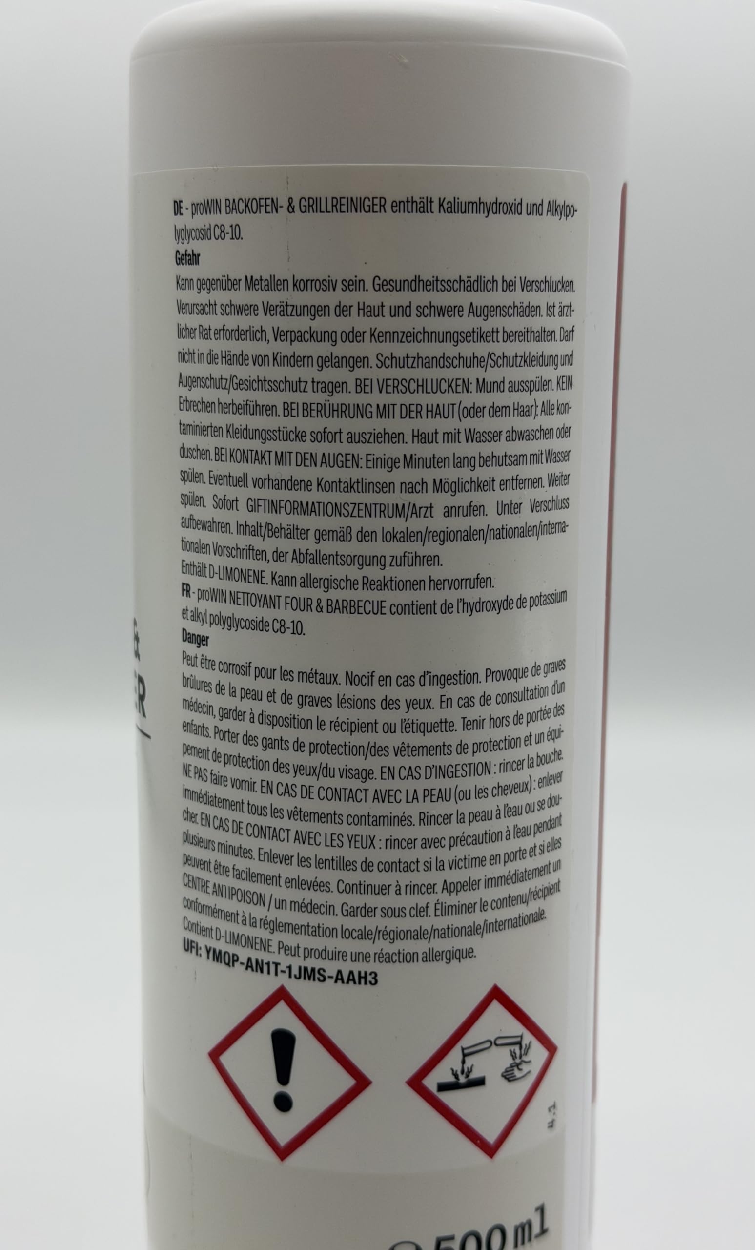 proWIN - Detergente per la pulizia del forno, con pennello, 500 ml