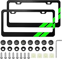 Vista 17 de YOSRTER 2 marcos de matrícula de aluminio para accesorios Dodge, marco de cubierta de matrícula, cubierta de matrícula mate, decoración delantera