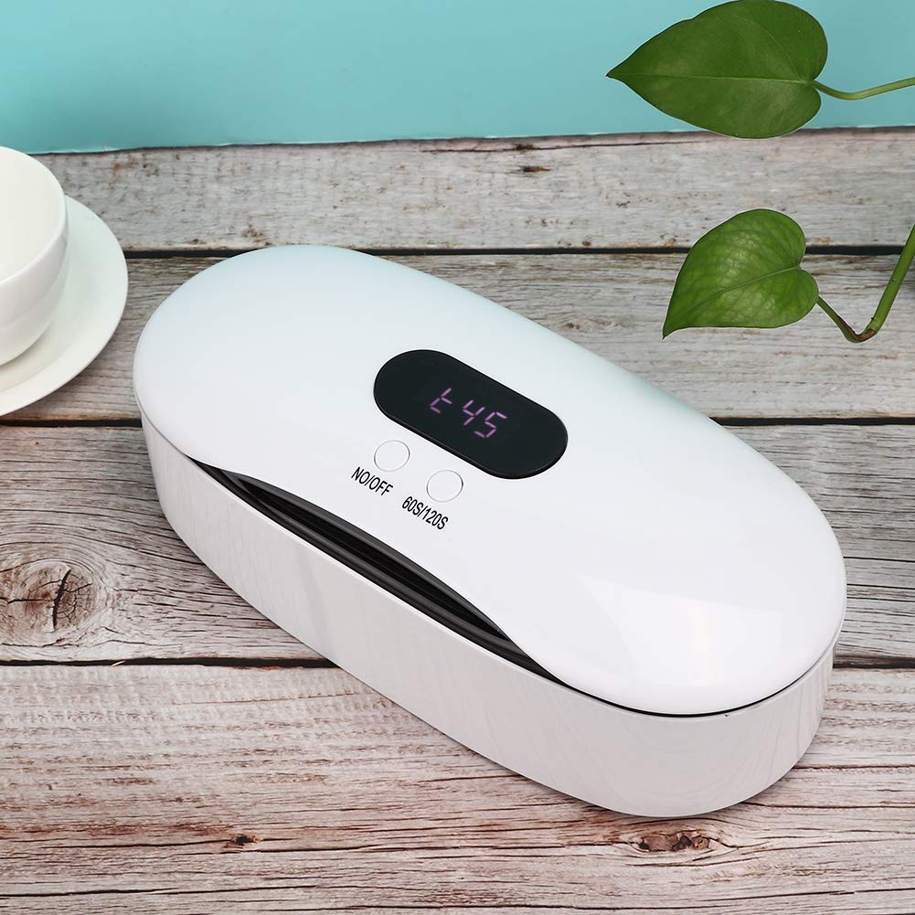 Caja de desinfectante UV, esterilizador de luz Ultravioleta multifunción Protable, máquina de Limpieza desinfectante eléctrica para maquinillas de Afeitar, Tijeras para uñas(Blanco)