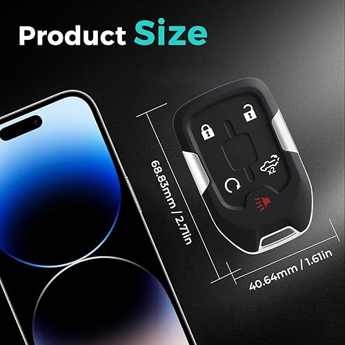 Miniatura 7 de Funda para llavero GMC Sierra 1500 2019 2020 2500HD 3500HD, para Chevy Silverado 2019-2021 reemplazo de funda de llavero, 5 botones vacíos sin chip