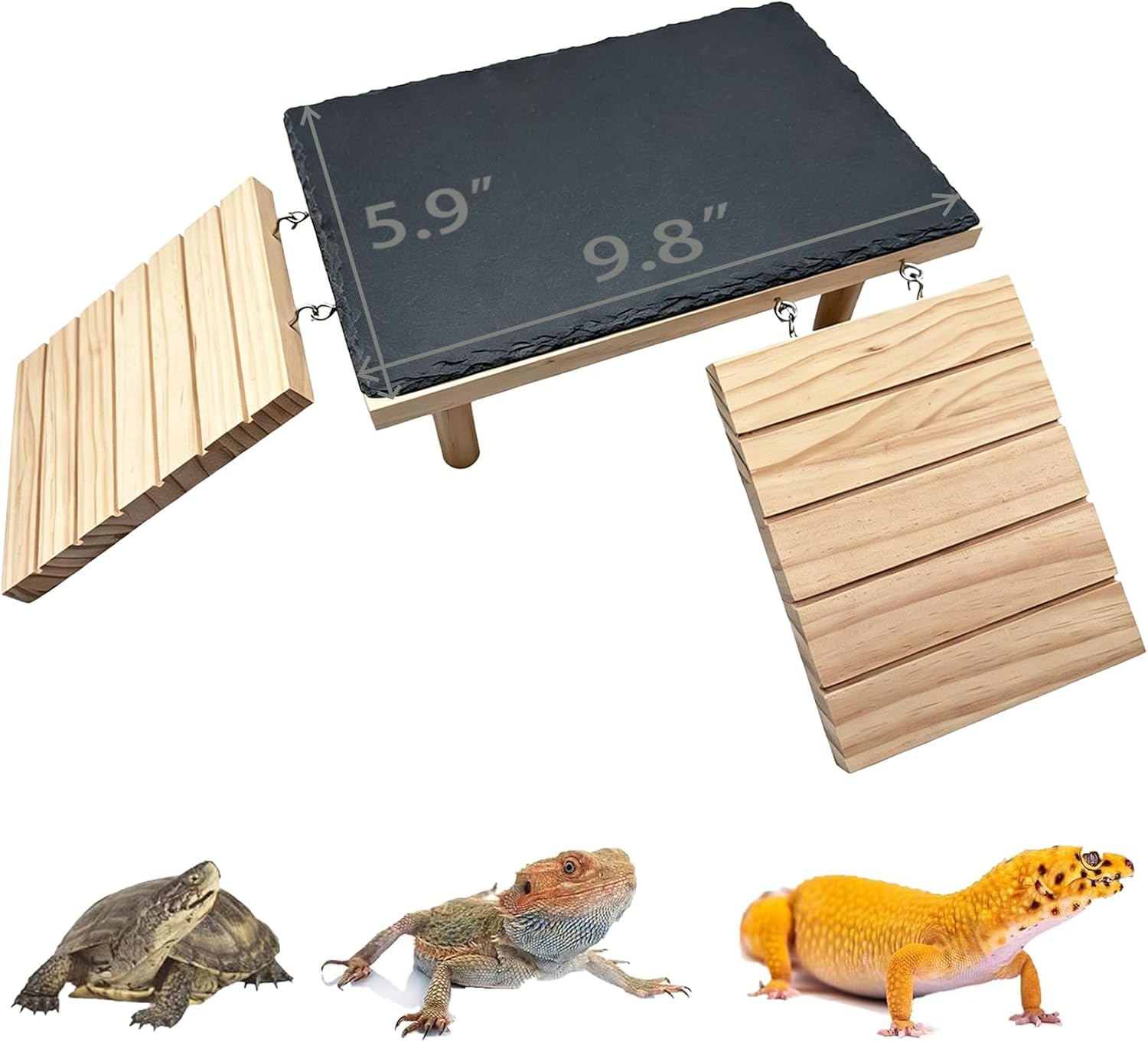 Bearded Dragon Basking Platform Reptile Hideout Climbing Tank Accessories | Multi-function,Habitat Décor,with climbing ramp reptile basking rock mat,for leopard gecko lizard tortoise snake