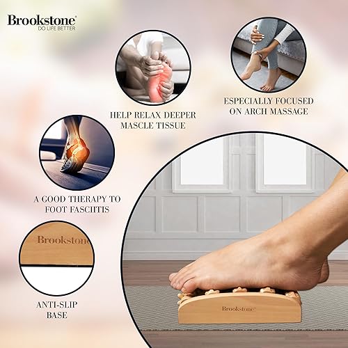 Miniatura 7 de Brookstone Masajeador de pies para aliviar la tensión, herramienta de masaje de pies de madera, estimula los reflejos de los pies, alivia el estrés