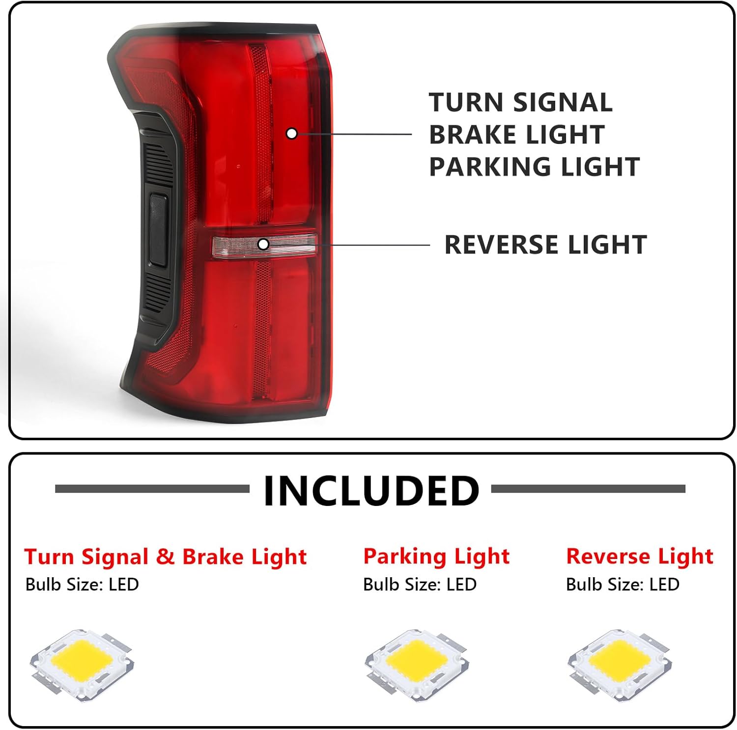 Huray Left Full LED Tail Light Assembly Fit for Toyota Tacoma 2024 2025, LH Taillight w/Tailgate Switch OE Style Rear Brake Lamp w/o Side Marker Light Replacement for 81560-AK040 Driver Side (Smoked)