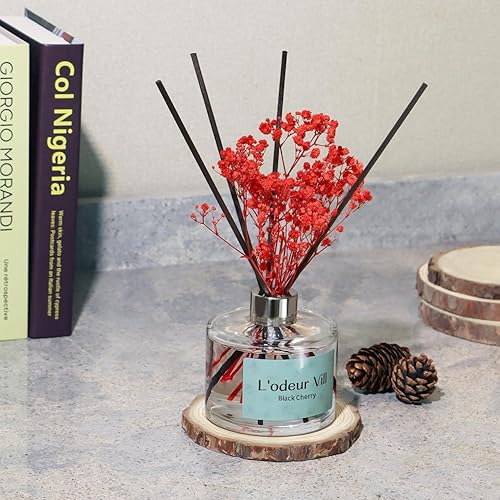 Miniatura 5 de L'odeur Vill Juego de difusor de varillas Fragancia para el hogar con aroma a cereza negra, 6.7 oz (6.8 fl oz) con 6 varillas difusoras de aceite