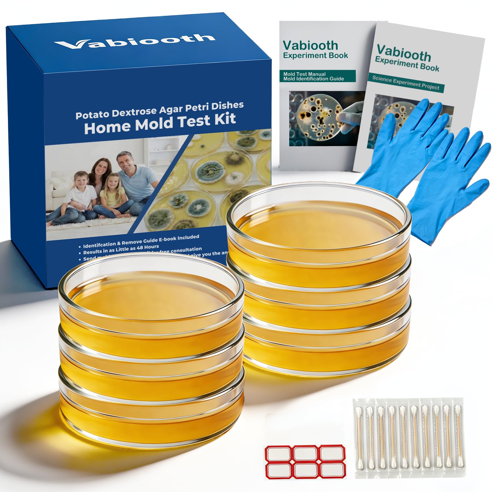 6 Pack Petri Agar Dishes Mold Test Kit Home Science Project Kit Mushroom Growing Potato Dextrose Agar Test HVAC System Household Surfaces-picture-22