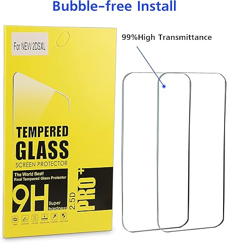 Miniatura 5 de Protector de pantalla 2DS XL, pantalla LCD superior de vidrio templado para pantalla superior y película de PET de cristal transparente HD