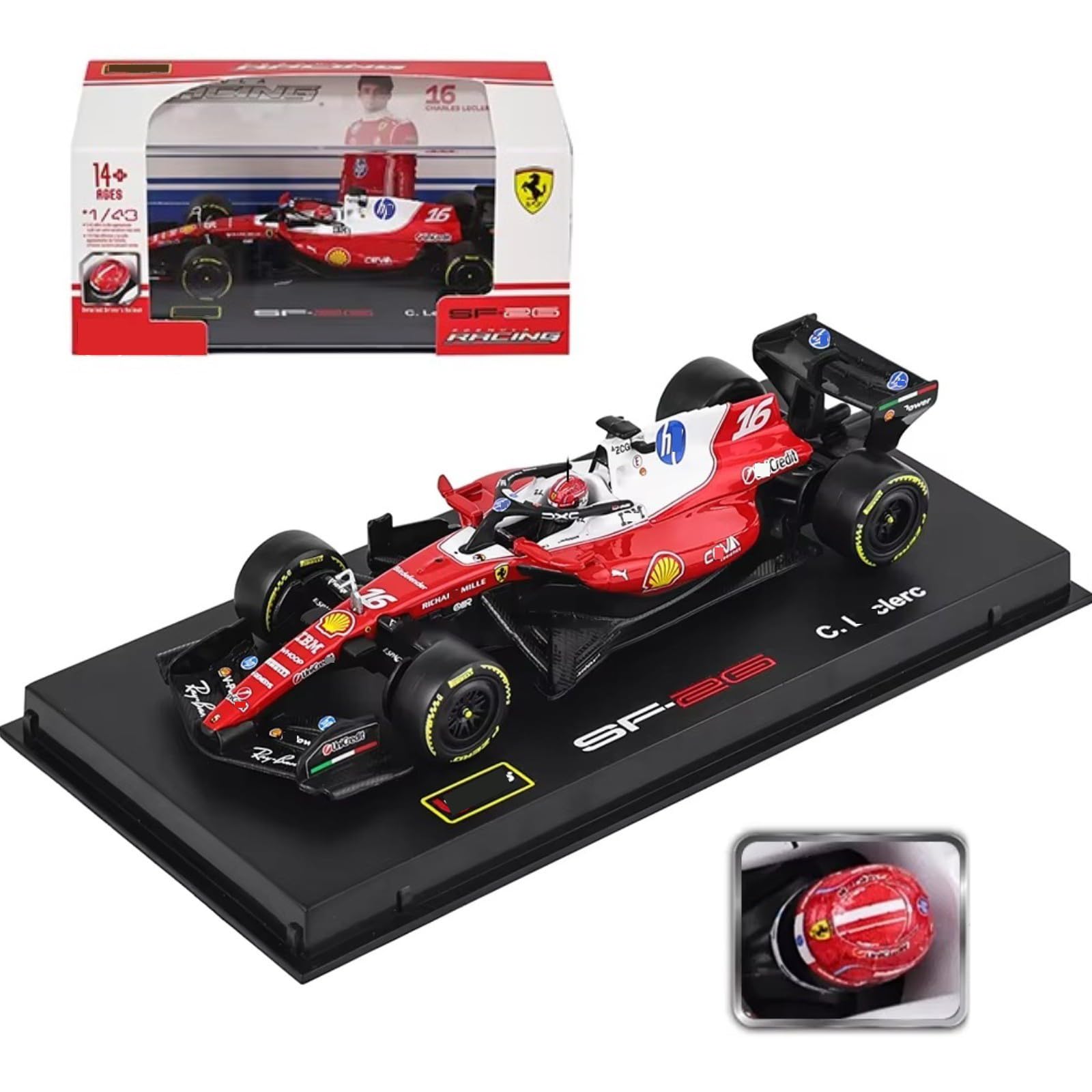 HTLNUZD 1/43 Scale Alloy Die-Cast Car Compatible with Ferrari SF26#16