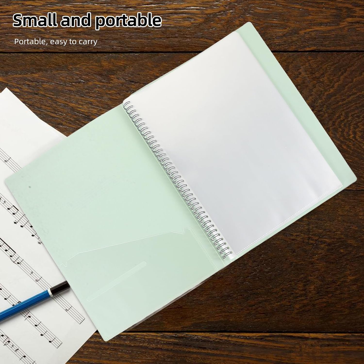 A4 Flip Folder 2pcs Set, Thick Sheet Music File Organizer with 40 Pages (80 Sides) in Pink and Green, Music Document Storage for Musicians and Students