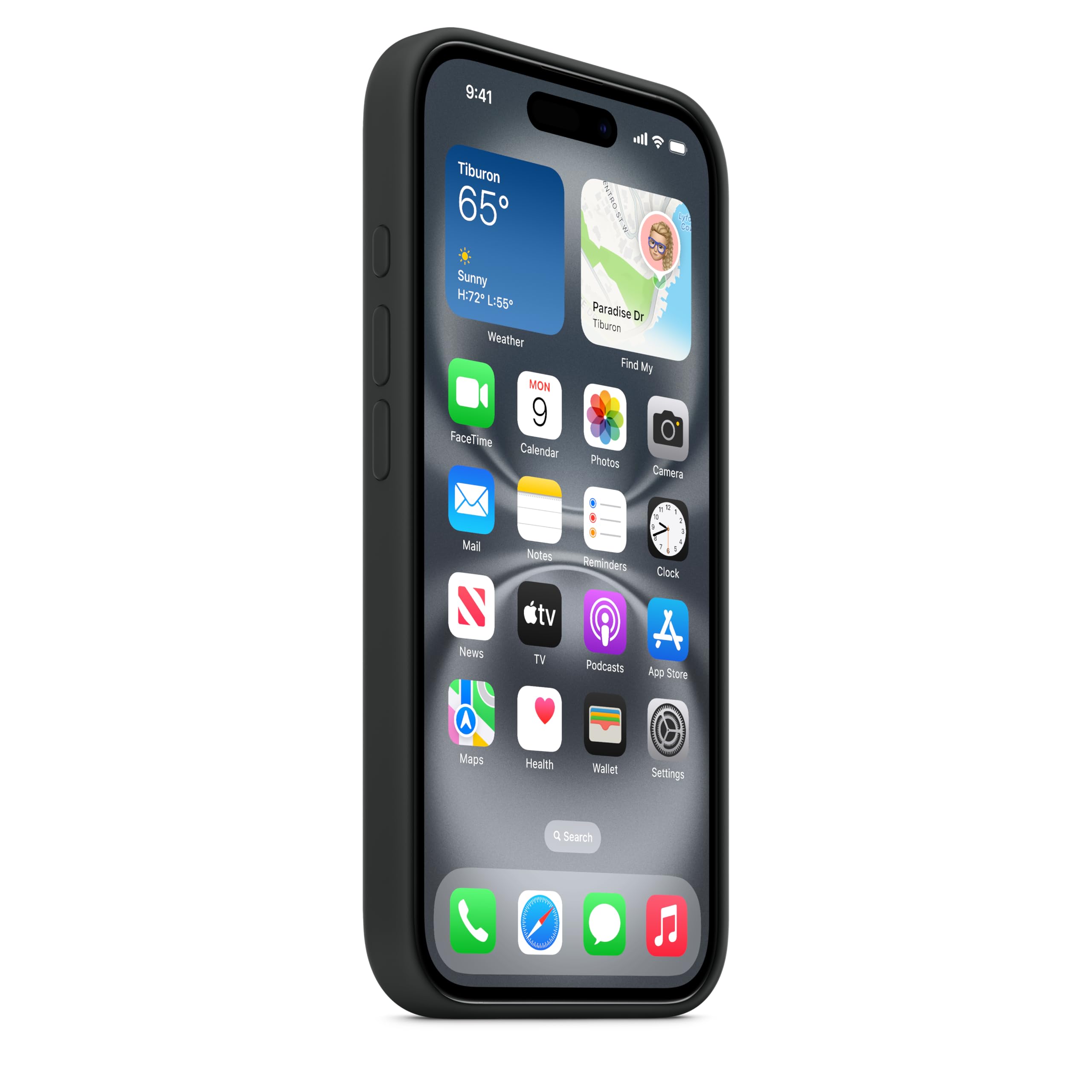 Apple Custodia MagSafe cover in silicone per iPhone 16 - Nero ​​​​​​​