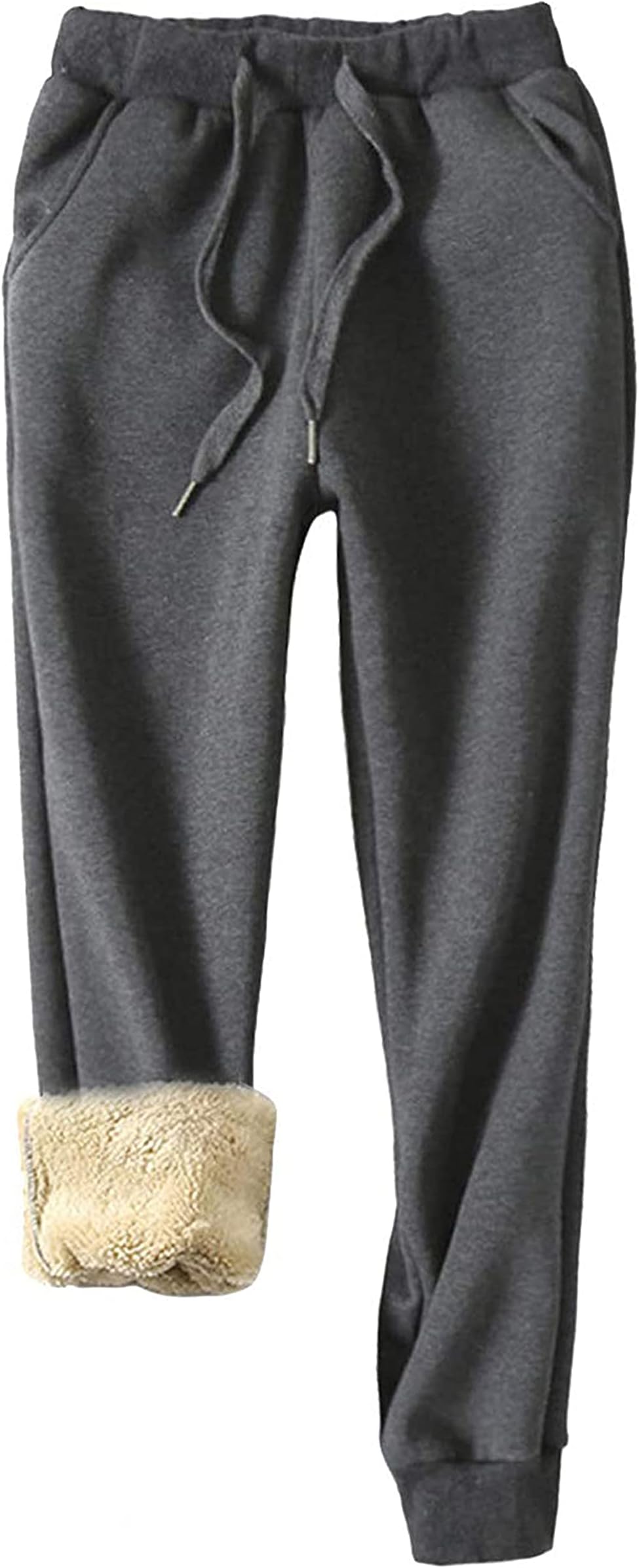 Yeokou Women's Warm Sherpa Lined Athletic Sweatpants Jogger Fleece Pants