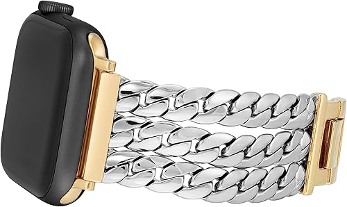 Miniatura 2 de Anne Klein Pulsera de cadena de moda para Apple Watch, segura, ajustable, repuesto de correa de Apple Watch, se adapta a la mayoría de muñecas