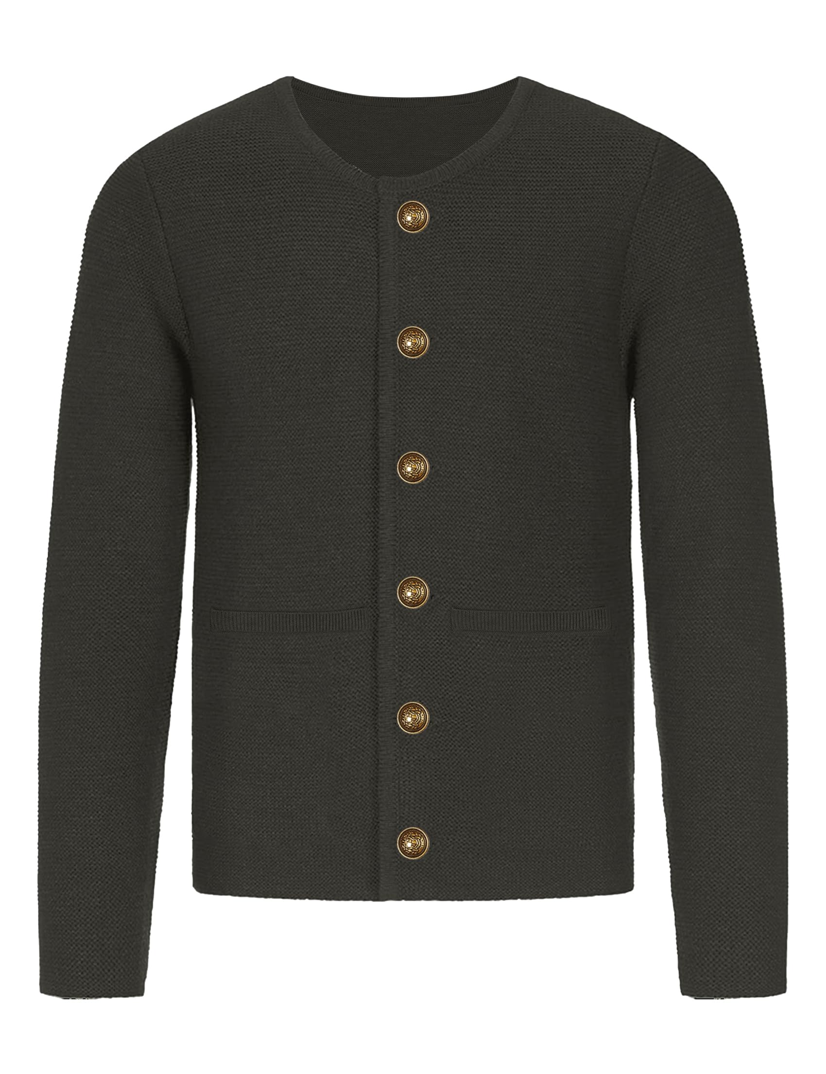 ATFORNA Herren Trachtenjacke Traditioneller Trachtenjanker mit Knopfleiste, Oktoberfest Outfit, Lederhosen Jacke, Trachtenmode für Männer, S-3XL