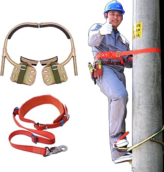 Electrician Foot Buckle, Adjustable Pole Climbing Spikes for Safe Maintenance/Hunting/Beginners, Sharp Claw Buckle Tree Climbing Gear, Tree Climbing and Rock Tool250mm/9.8''