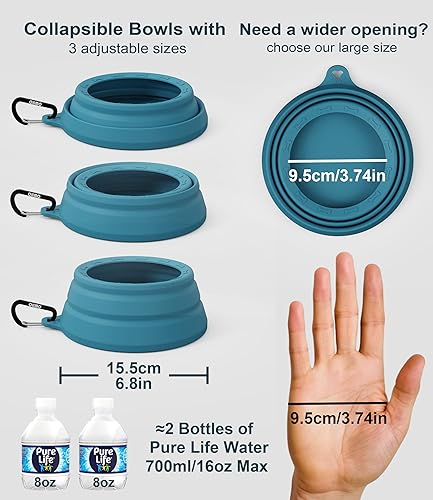 Miniatura 4 de OHMO Cuenco de agua plegable a prueba de derrames, 24 onzas para autos, cuencos portátiles antisalpicaduras para viajes de perros, artículos