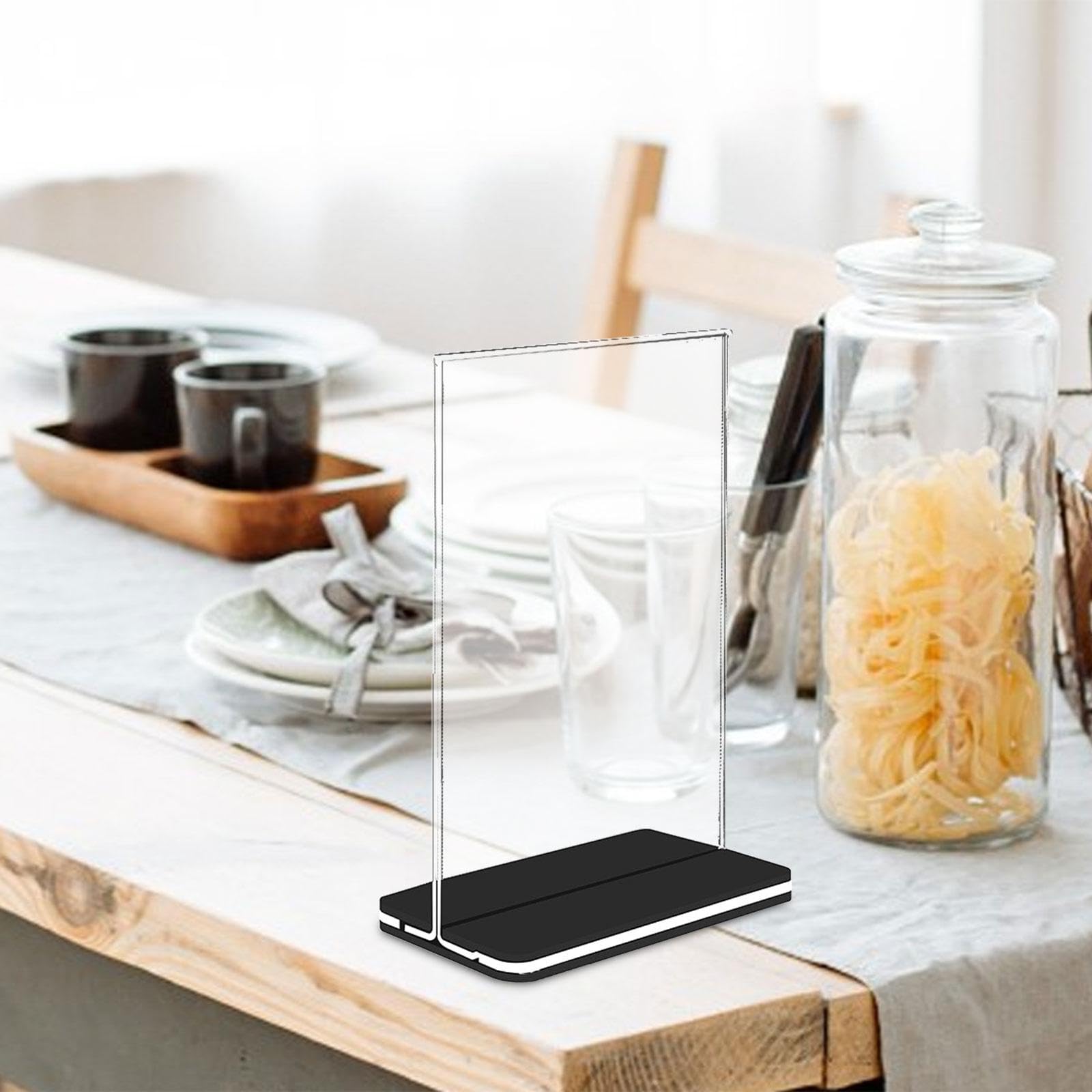 Soporte de Acrílico Transparente para Letreros, Soporte de Mesa en Forma de T para Menús, Folletos Y, Soporte para Marcos de Fotos de Doble, 5 piezas