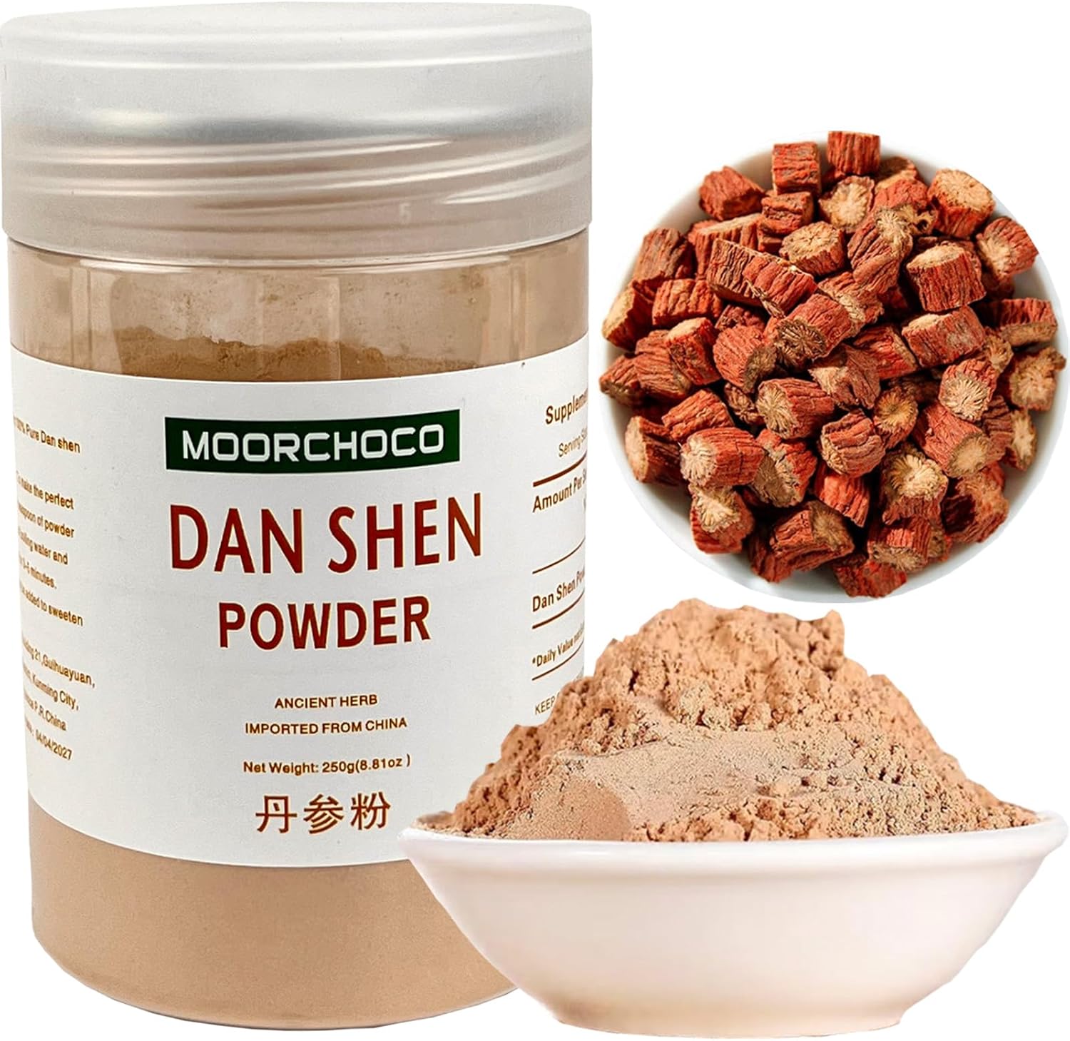 Dan Shen Powder Salvia Miltiorrhiza Powder Red Sage Root 丹参粉 120mesh (8.81oz)