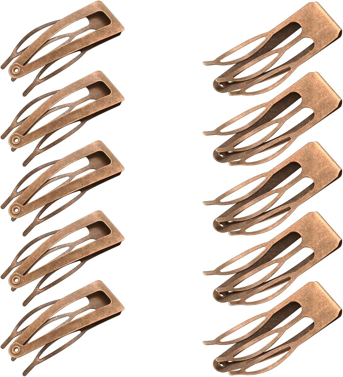 Chinco Red Ancient Bronze 24 Pcs Double Grip Hair Metal Snap Clips,2 Inch | Red Bronze 2 Inch, Double Grip Hair Clips, Metal Snap Clips, Women Thin or Thick Barrettes for Hair Making and Salon Supplies