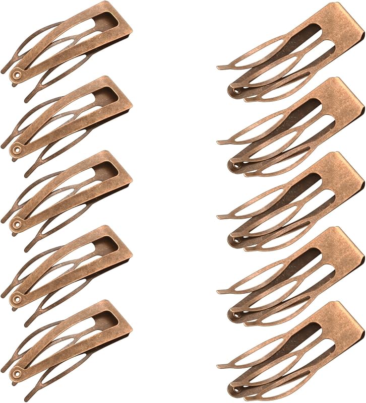 Chinco Red Ancient Bronze 24 Pcs Double Grip Hair Metal Snap Clips,2 Inch | Red Bronze 2 Inch, Double Grip Hair Clips, Metal Snap Clips, Women Thin or Thick Barrettes for Hair Making and Salon Supplies