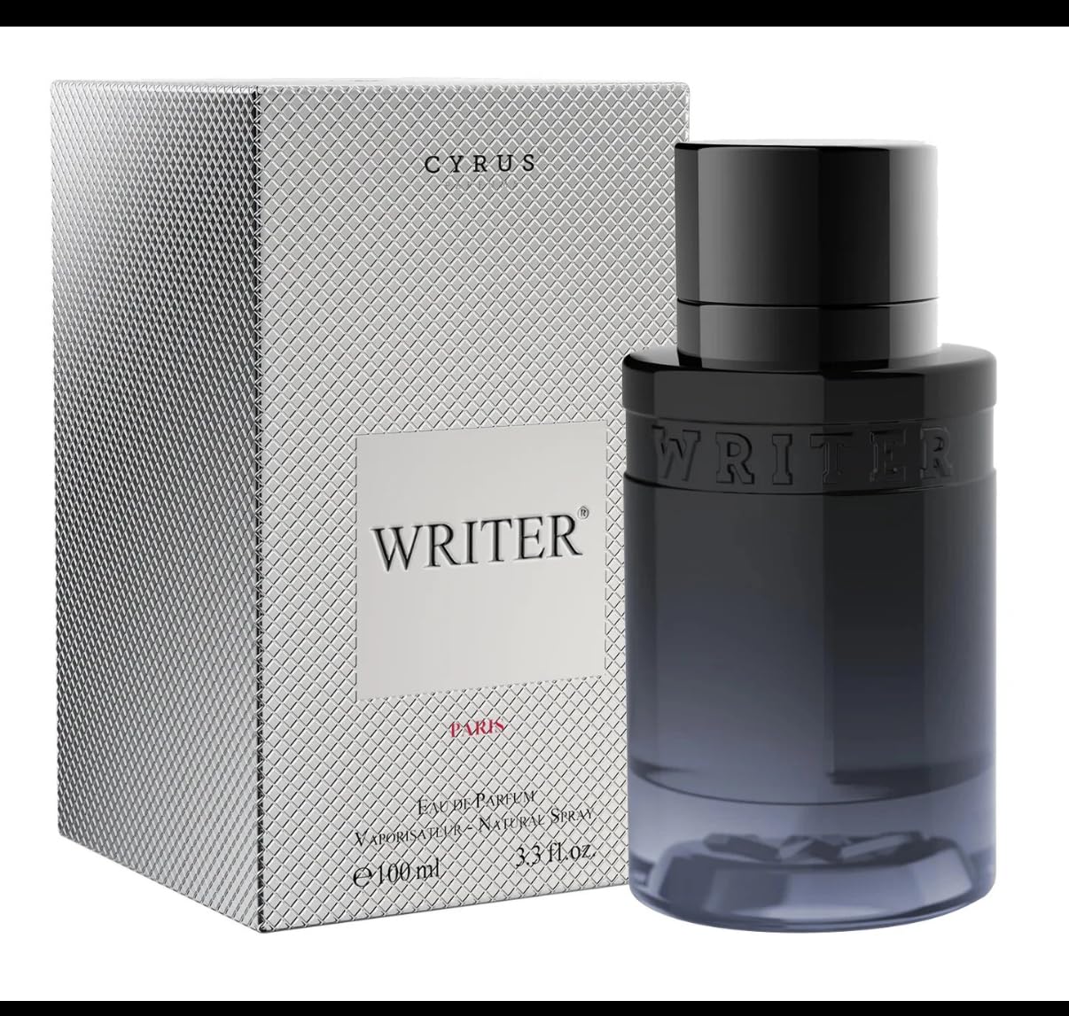 Cyrus WRITER Eau de Parfum for Men, 3.3 Fl Oz, Premium Fragrance in Elegant Black Bottle