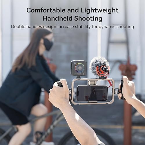 Miniatura 5 de SmallRig Kit universal de aparejo de video para teléfono con asas estabilizador de mano de aluminio para iPhone 1413 ProMax para Huawei y otros