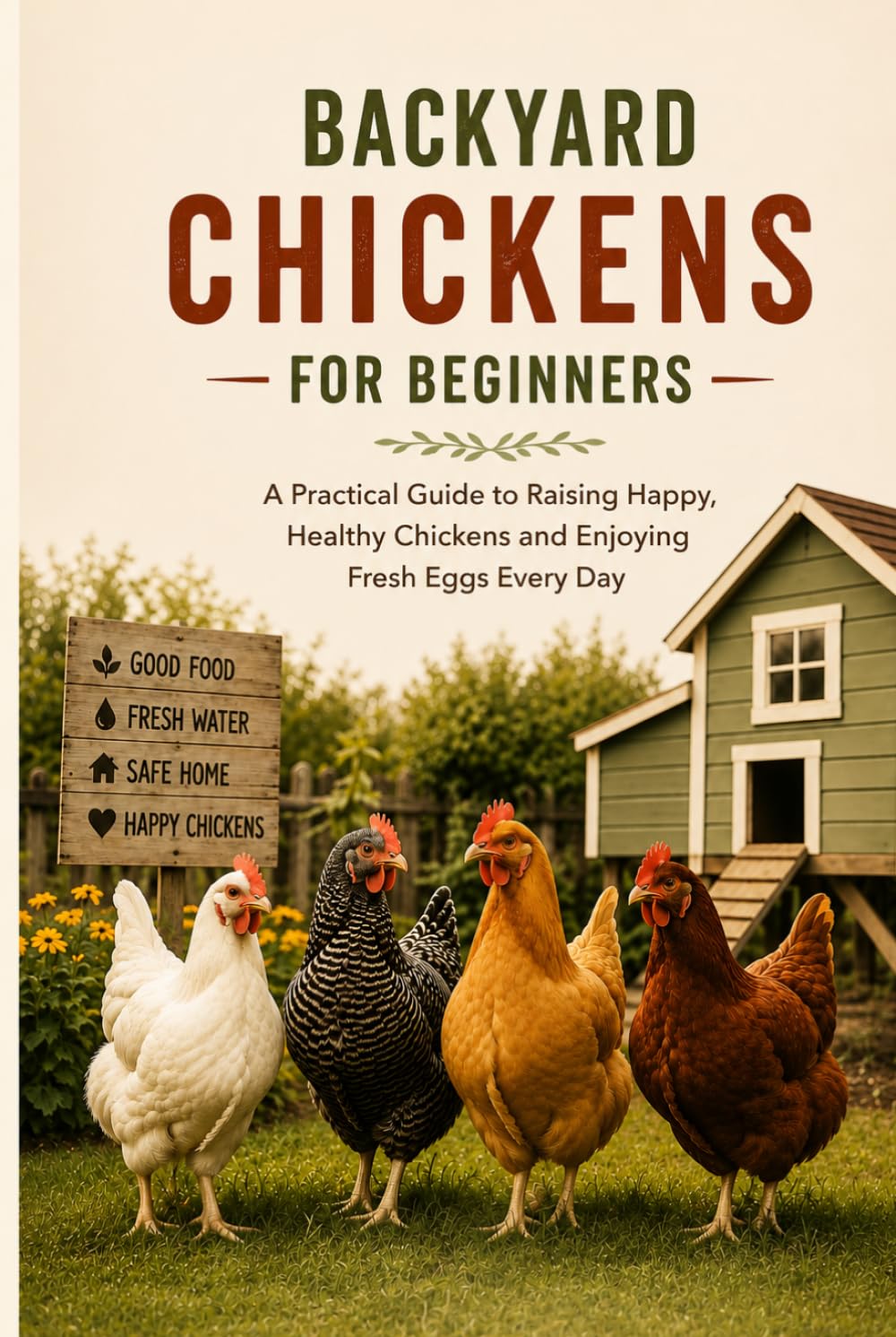 BACKYARD CHICKENS FOR BEGINNERS: A Practical Guide to Choosing the Right Breeds, Building a Safe Coop, Raising Healthy Chickens, and Enjoying Fresh Eggs at Home (The Backyard Living Series)