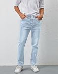 Mens Elastic Waist Jeans Relaxed Fit Stretch Denim Classic 5-Pocket Straight Leg Jean Pant