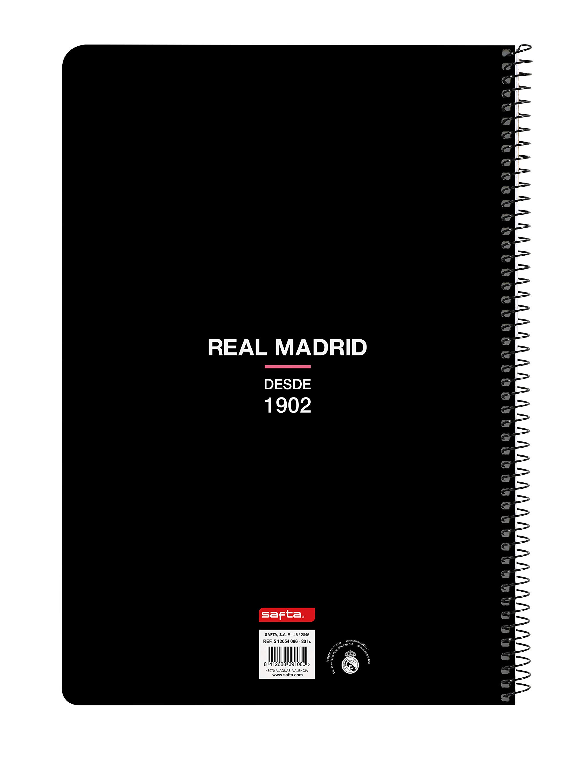 safta Real Madrid Equiipacion 25/26 Notizbuch, Viertel, 80 Blatt, Hardcover, 1Design, ideal für Kinder verschiedener Altersgruppen, bequem und vielseitig, Qualität und Widerstandsfähigkeit, 15,5 x 22