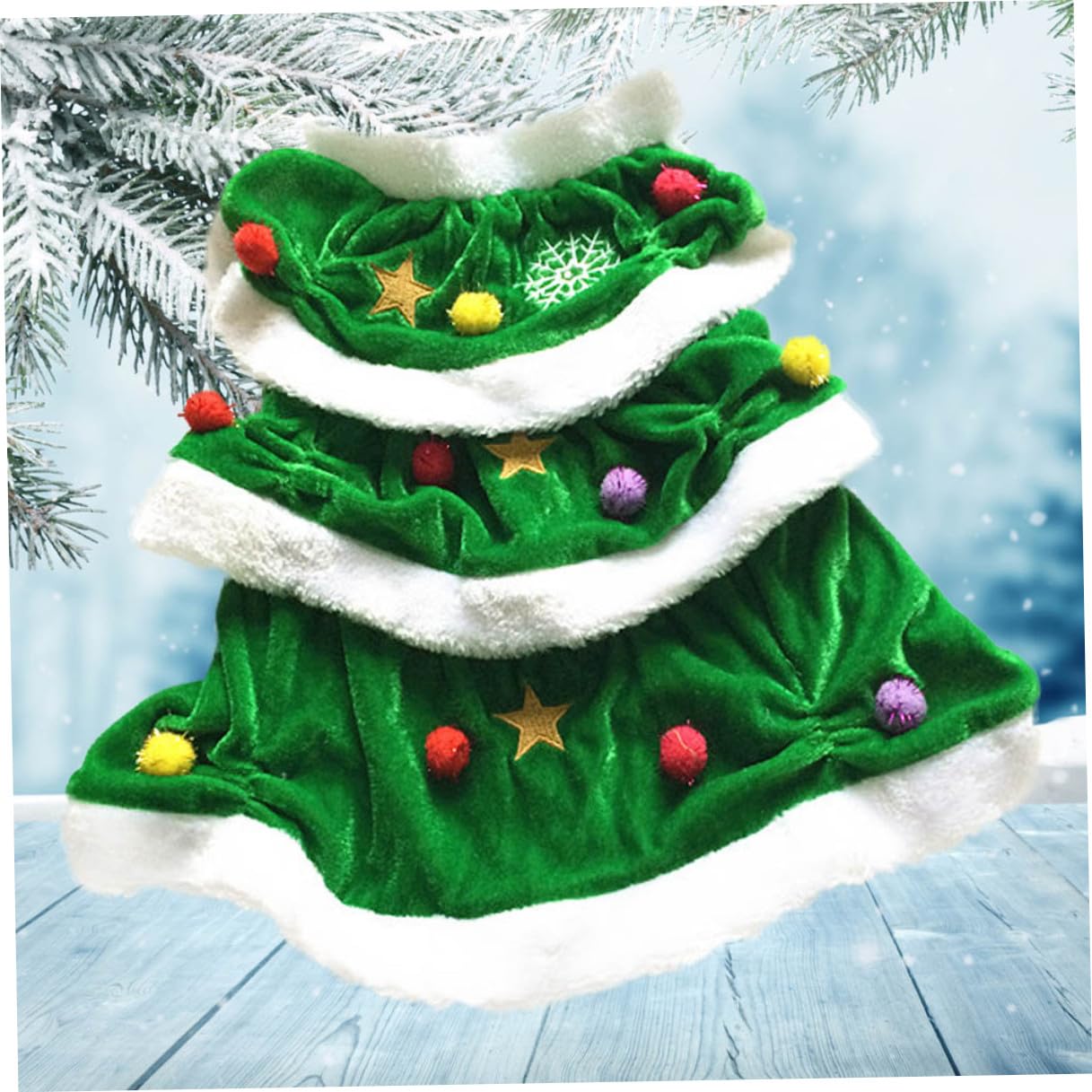 UPKOCH 2 Piezas Disfraz Navidad Perros Pequeños Ropa Perro Invierno Cálida Comodidad Vestido con Capucha Árbol Navidad Verde S Fiesta Mascotas
