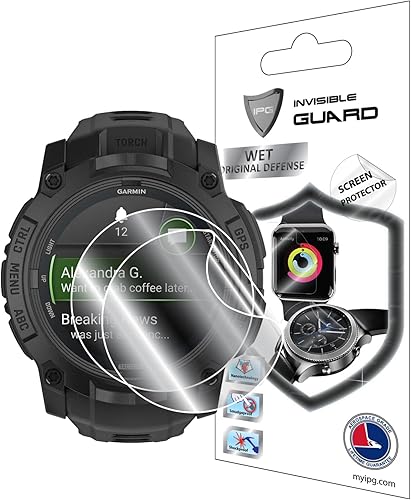 Miniatura 7 de IPG Garmin Instinct Crossover - Protector de pantalla solar para reloj inteligente 2 unidades película transparente invisible ultra HD anti arañazos