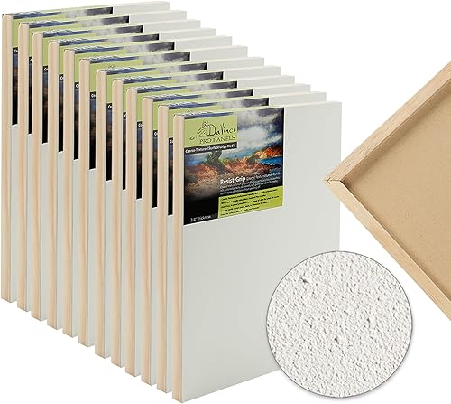 Da Vinci Pro - Tabla de gesso de textura gruesa Resist-Grip, paquete de 4 x 4, 12 tableros de arte de 3/4 pulgadas de profundidad para pintar,