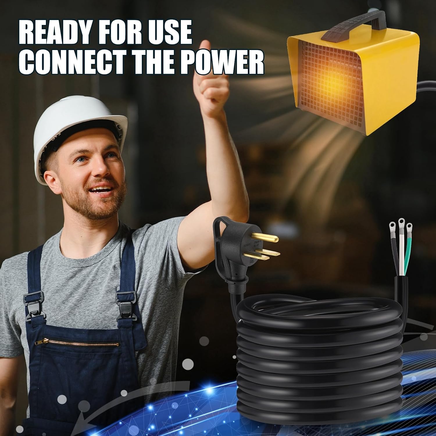 Kanayu 25 FT 10AWG 3 Prong Replacement Power Cord Compatible with NEMA 6-30p 30 Amp 250v Welder Extension Cable with Open End for Welder Dryer Garage Heater Generator Ev Chargers, Etl Listed
