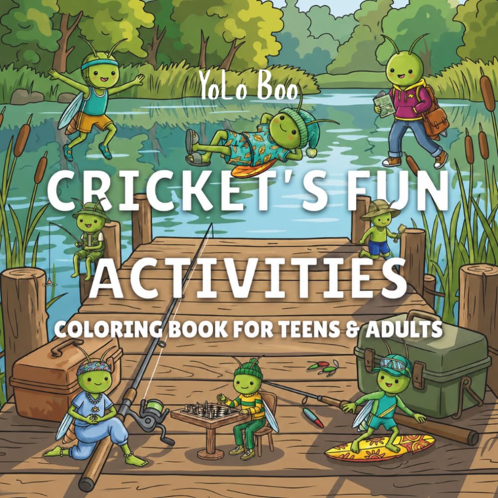 Cricket’s Fun Activities: Coloring Book for Teens & Adults