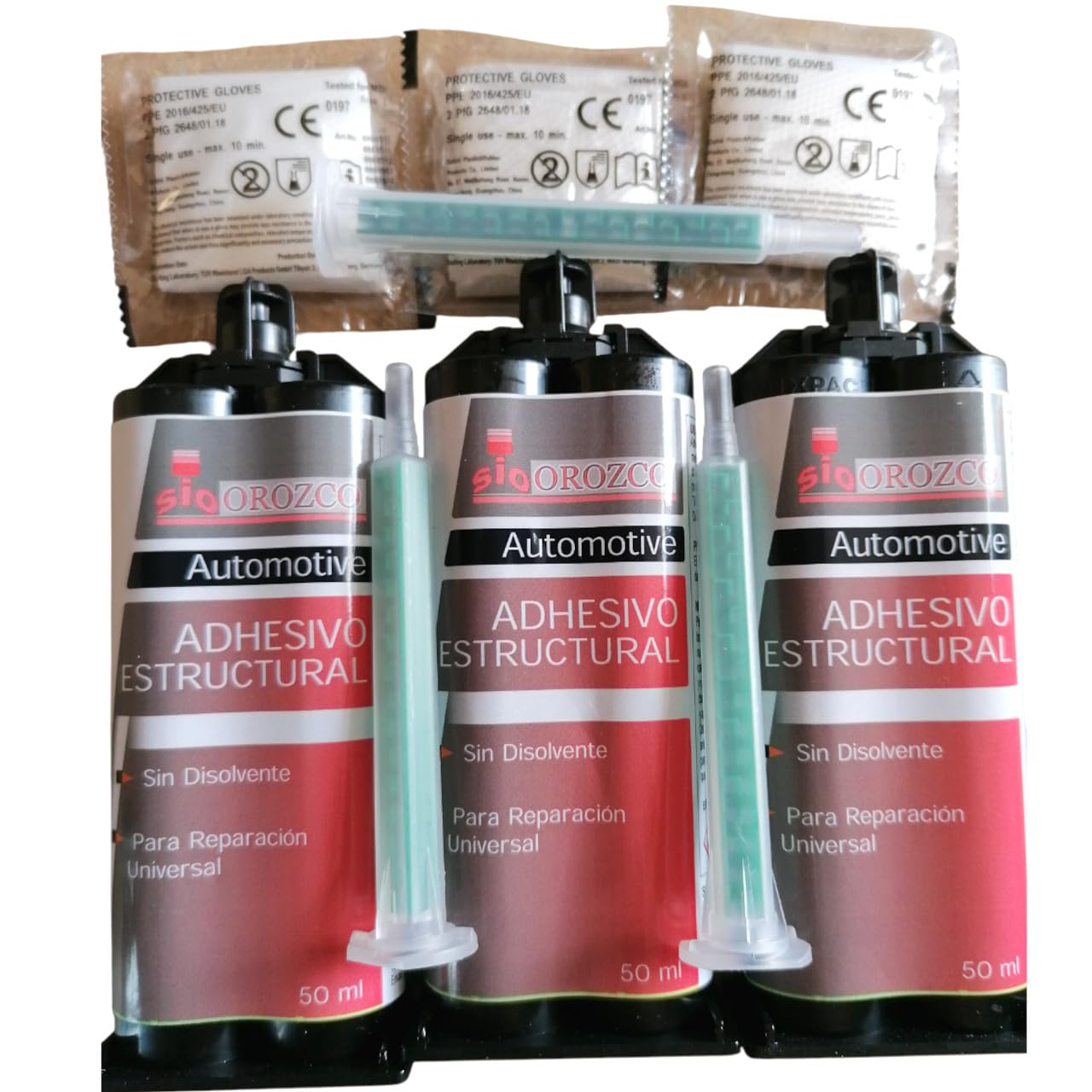 SIO 6x Adhesivo Epoxi Bicomponente 50 ml – Pegamento Estructural 2 Componentes Alta Resistencia – Unión Metal, Plástico, Madera, Cerámica – Secado Rápido – Uso Profesional Automoción y Bricolaje