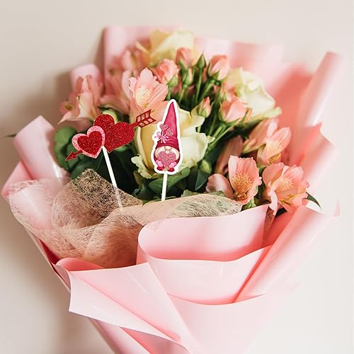 Miniatura 7 de 24 piezas de decoración para cupcakes para el día de San Valentín, con purpurina, corazón, amor, San Valentín, alimentos, suministros de decoración