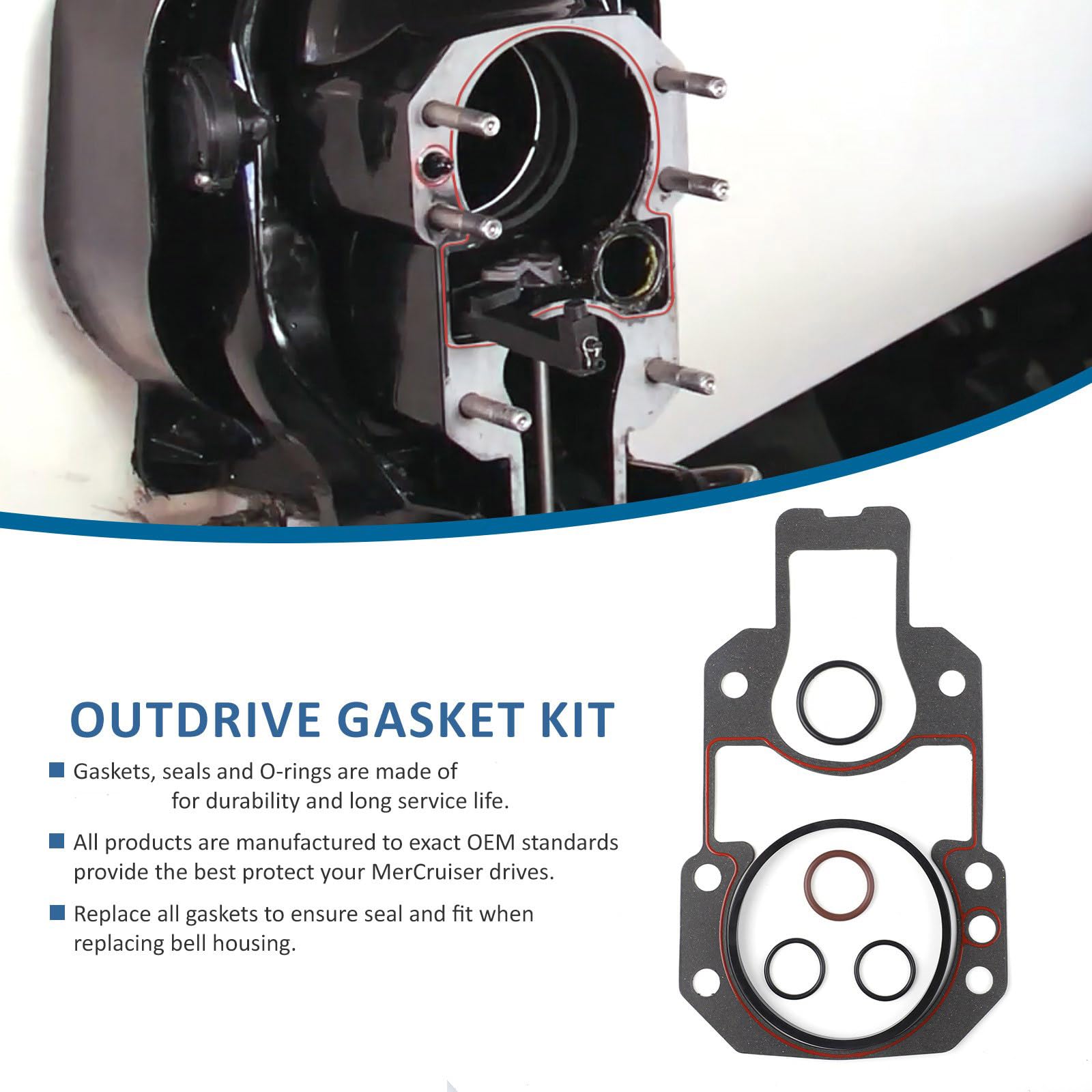Montesy Outdrive Mounting Gasket Set Comprehensive Outdrive Mounting Gasket Set Replaces 94996Q2 for Long Lasting Performances
