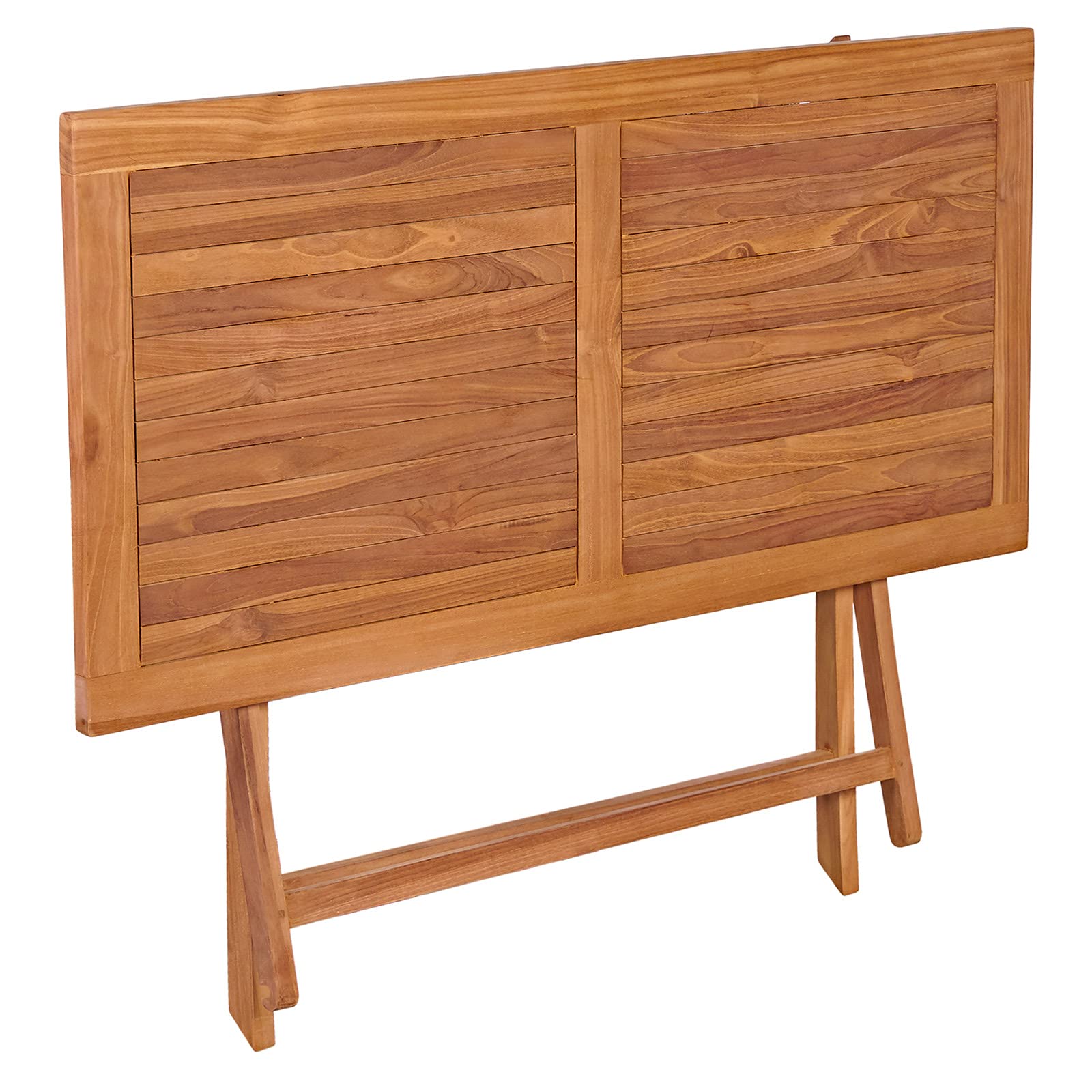 Garland Gartentisch Bari 125x60x75 cm Teak Holz SVLK Zertifiziert Klappbar Wetterfest Balkontisch Esstisch Gartenmöbel