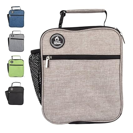Insulated Lunch Box for Adults and Kids - Professional Work Lunch Bag for Men and Women - Spacious and Heavy Duty School Lunchbox for Boys and Girls (Light Grey)