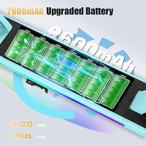 Miniatura 19 de Caroma Patinete eléctrico para niños de 6 a 14 años, motor de 250 W/180 W/150 W y 15 mph, tiempo de conducción de 85 minutos, altura y velocidad