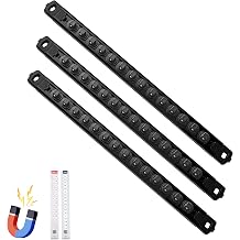 Reniteco Magnetic Socket Organizer, 3-Piece 3/8-Inch Drive ABS Sockets Rail, Heavy Duty Sockets Holder, Socket Rack Kit 3/8-Inch x 42 Clips