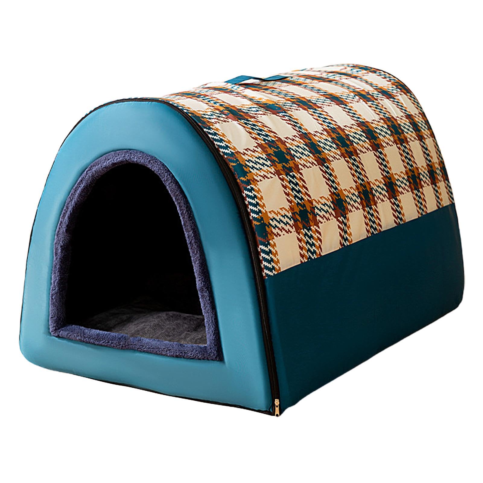 Niche intérieure pour chien et tapis de lit pliable chaud et doux