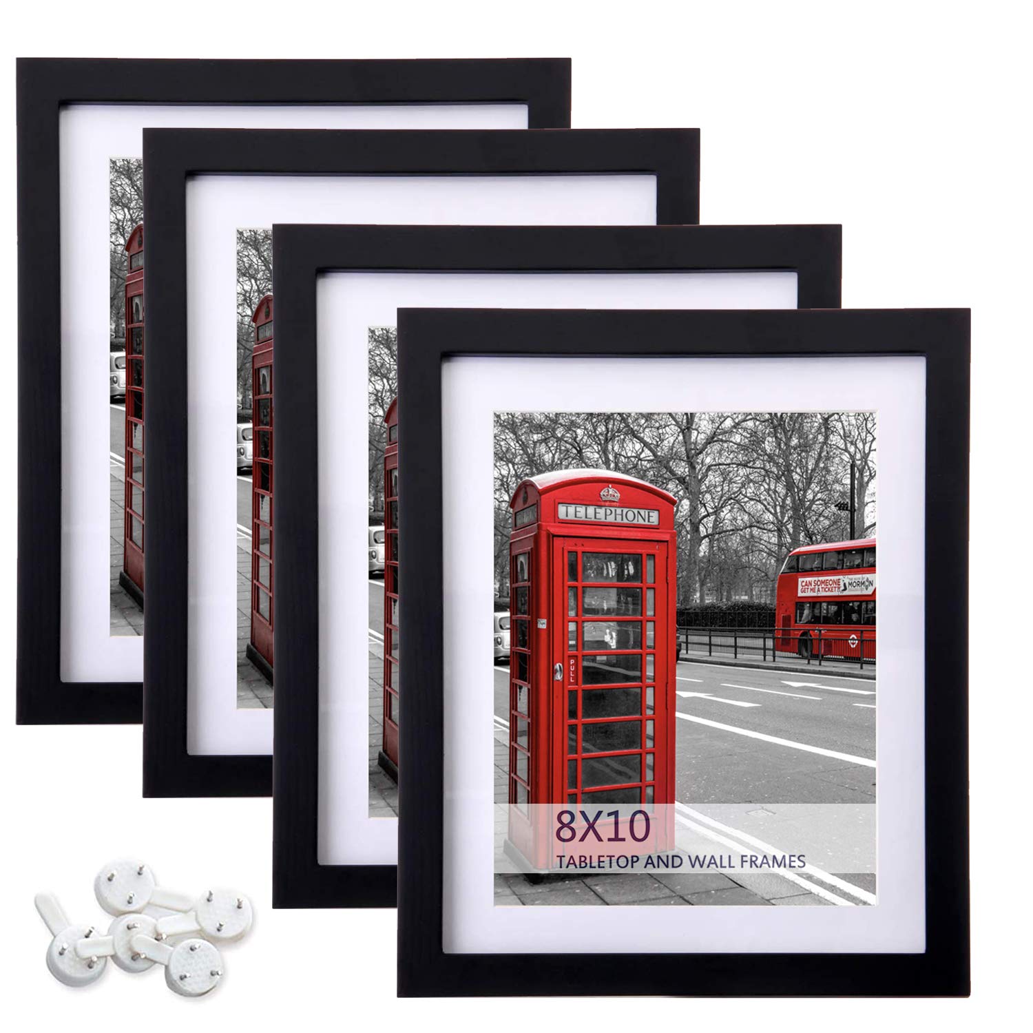 Buy Picture Frames 8x10 Black Picture Frame Set of 4,Display Pictures