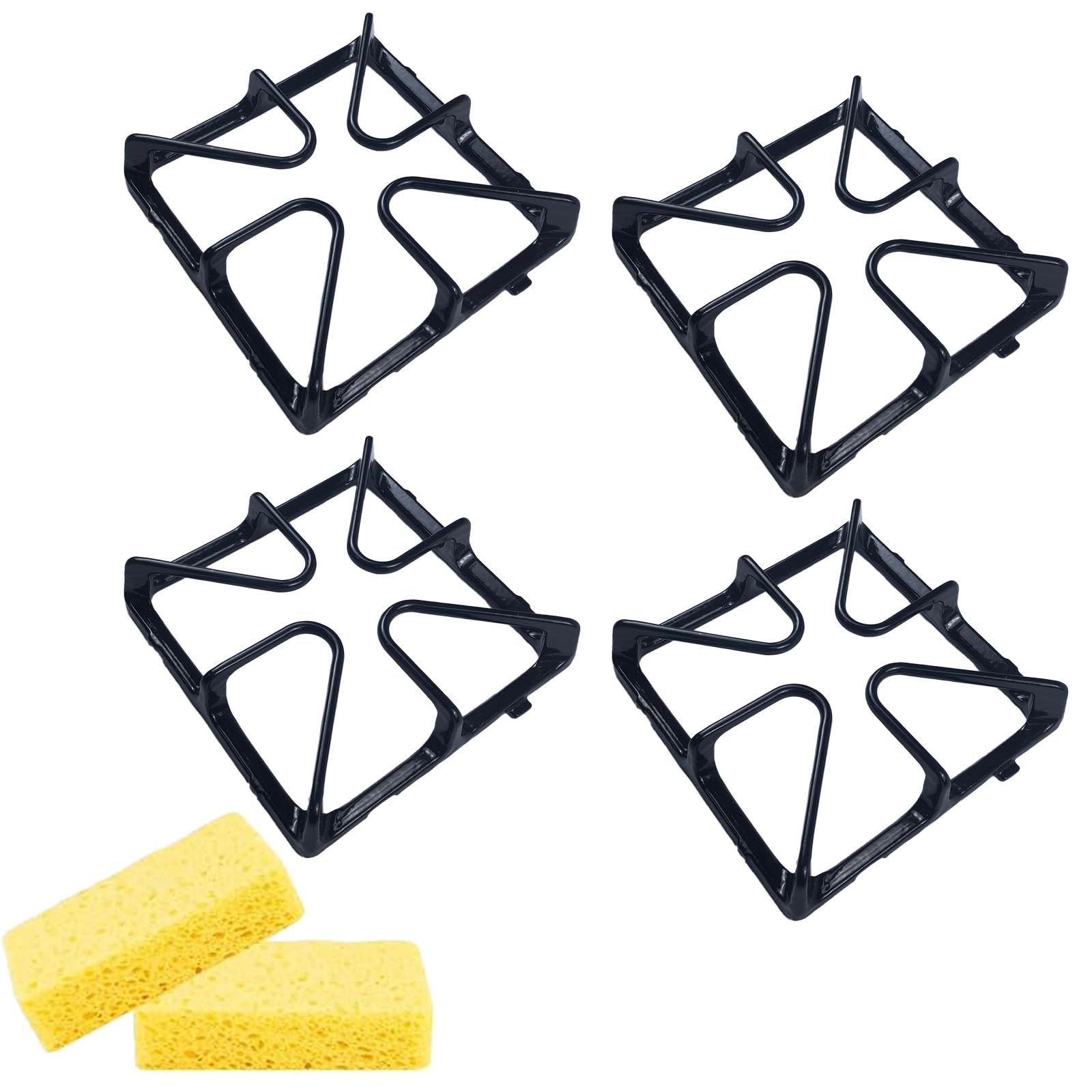 Upgraded WB31K10034 Burner Grates, Cast Iron Replacement Parts for GE Gas Stove Top, 8.54 X 8.54 inches Square Grates 4-Pack